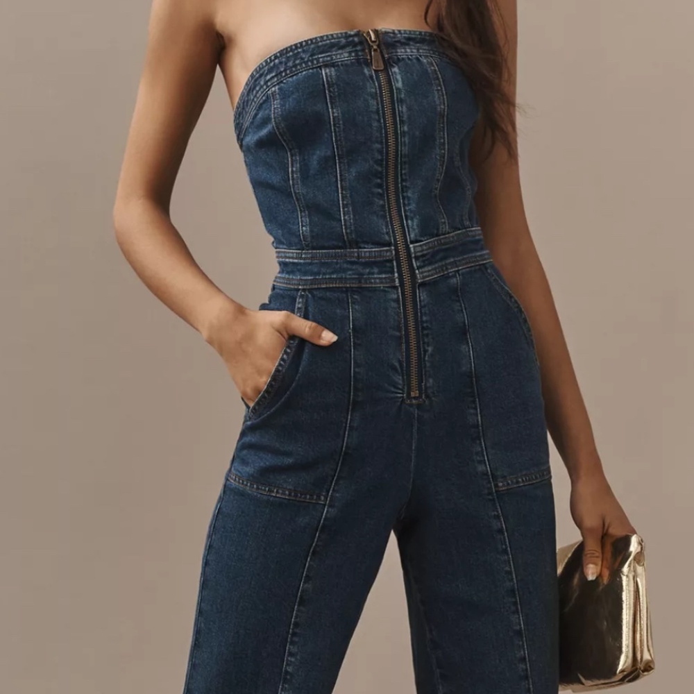 Anthropologie Kivari Denim Jumpsuit